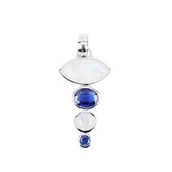 242018210105 Colgante Labradorita (blanca), Cianita (azul), 4,3cm | Marco Schreier