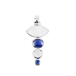 242018210105 Anhänger Labradorit weiß, Disthen blau, 4,3cm | Edelsteine, Heilsteine & Schmuck