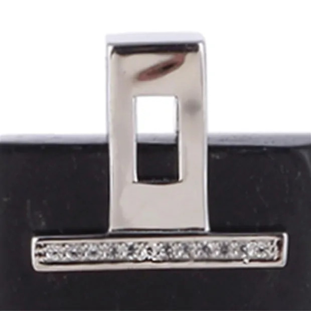 Shungite pendant (stab.), rectangle (40 x 20mm), 4.8cm, rhodiniert | Marco Schreier