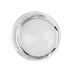 242018210131 Pendant Moonstone white (20mm), Topaz (white), 2,6cm, rhodiniert | Marco Schreier