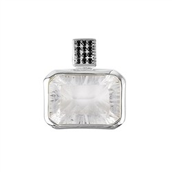 242018210133 Ciondolo in Cristallo di rocca, rettangolo (10 x 15 mm), Spinello, 1,9 cm, placcato oro | Marco Schreier