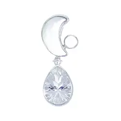 242018210153 Pendant pearl (moon), Rock Crystal (drop), Labrodorite (white), 4.8cm, rhodiniert | Marco Schreier