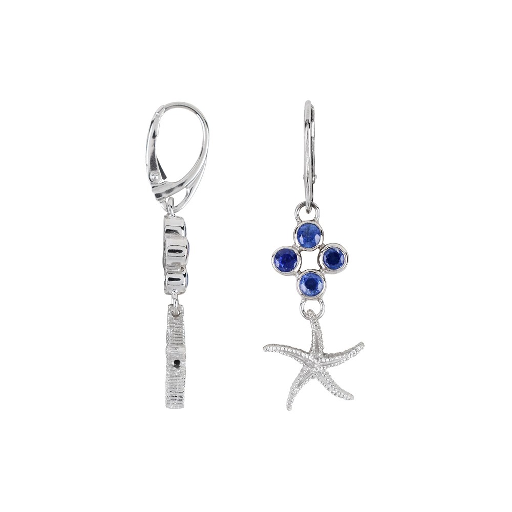 Pendant starfish, faceted Kyanite, 4.0 cm, rhodiniert | Marco Schreier