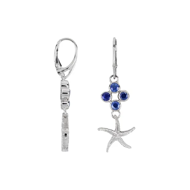 Pendant starfish, faceted Kyanite, 4.0 cm, rhodiniert | Marco Schreier