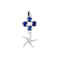 242018210162 Pendant starfish, faceted Kyanite, 4.0 cm, rhodiniert | Marco Schreier