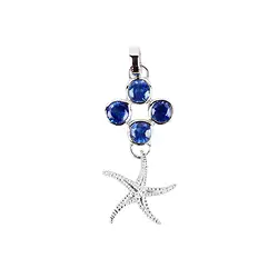 242018210162 Colgante estrella de mar, Cianita facetada, 4,0 cm, rodinado | Marco Schreier