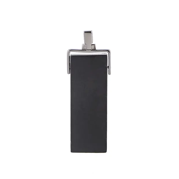 Shungite pendant (stab.), rectangle (40 x 15mm), 5.0cm, rhodiniert | Marco Schreier