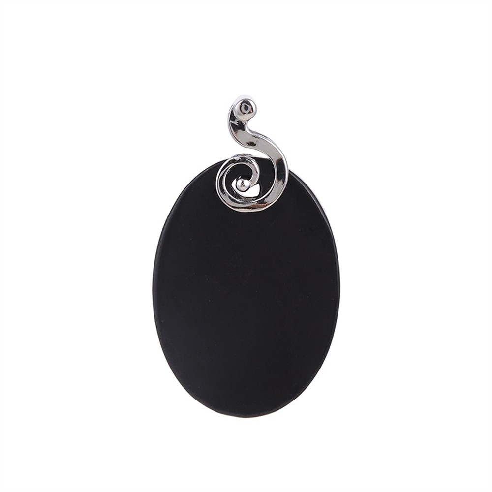 Pendentif Shungite (stab.) ovale (34 x 14mm), 4,5cm, rhodi&#xE9; | Marco Schreier