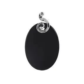 Shungite (stab.) oval pendant, 4.5 cm, rhodiniert | Marco Schreier