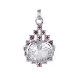 242018210174 Rock Crystal pendant, oval with Ruby, 2.7 cm, rhodiniert | Marco Schreier
