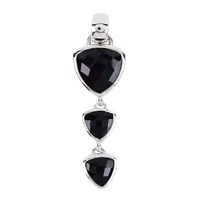 Onyx trillions pendant, 4.5 cm, rhodiniert | wholesaler gems & healing stones