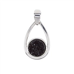 242018210192 Pendentif Agate Druzy, rond, 3,1cm, rhodié | Marco Schreier