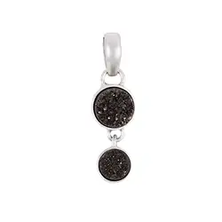 242018210193 Anhänger Achat-Druzy schwarz (gefärbt), 3,1cm, rhodiniert, mattiert | Marco Schreier