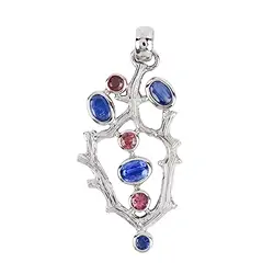 242018210194 Pendant coral branches Kyanite, pink tourmaline, 5.3 cm, rhodiniert | Marco Schreier