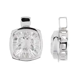 242018210201 Rock Crystal Cusion faceted pendant (Concave Cut), 3.5 x 2.6 cm, rhodiniert | Marco Schreier