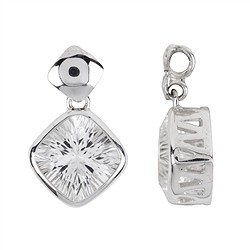 242018210207 Colgante Cristal de roca facetado (talla cóncava), 2,6 cm, rodinado | Marco Schreier