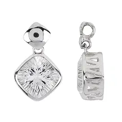 242018210207 Pendentif Cristal de roche-Cusion facetté (Concave Cut), 2,6cm, rhodié | Marco Schreier