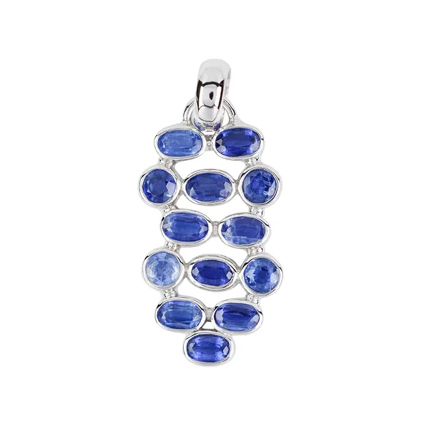 Pendant Kyanite faceted grape, 3.6 cm, rhodiniert | Marco Schreier