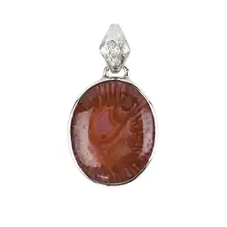 242018210234 Colgante de coral cuerno, oval (17 x 14 mm), 2,6 cm, rodinado | Marco Schreier