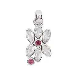 242018210276 Anhänger Topas weiß Marquise, Turmalin rosa, 3,7cm, rhodiniert | Marco Schreier