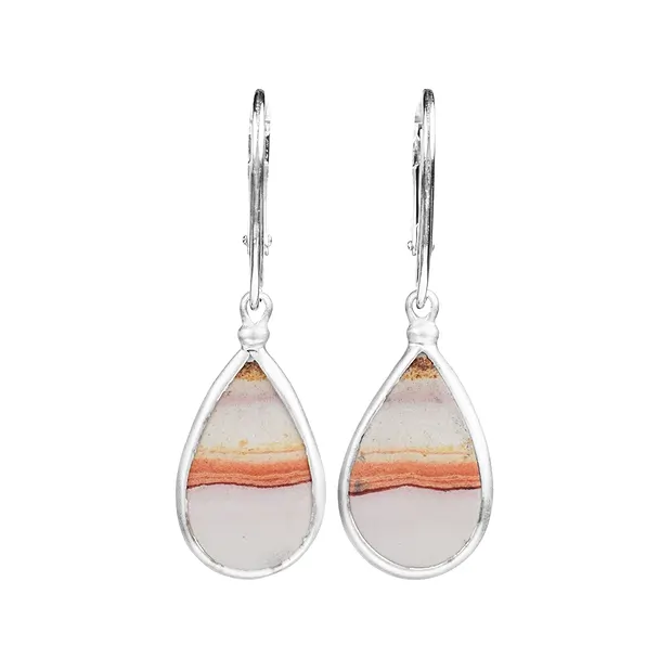 Java sunset jasper drop pendant, 5.4 cm, rhodiniert | Marco Schreier