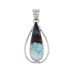 242018210338 Colgante de madera opalizada con gotas de Cobre, 4,2 cm, rodinado | Marco Schreier