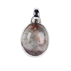 242018210352 Ciondolo ovale in quarzo lodolite, 2,4 cm, rodiato | Marco Schreier