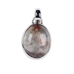 242018210352 Ciondolo ovale in quarzo lodolite, 2,4 cm, rodiato | Marco Schreier