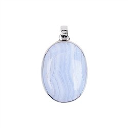 242018210353 Pendentif Calcédoine (bleu) ovale, 4,0cm, rhodié | Marco Schreier