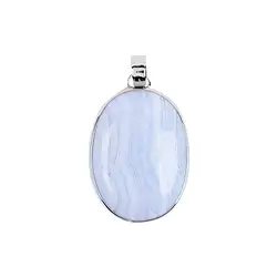 242018210353 Anhänger Chalcedon blau oval, 4,0cm, rhodiniert | Marco Schreier