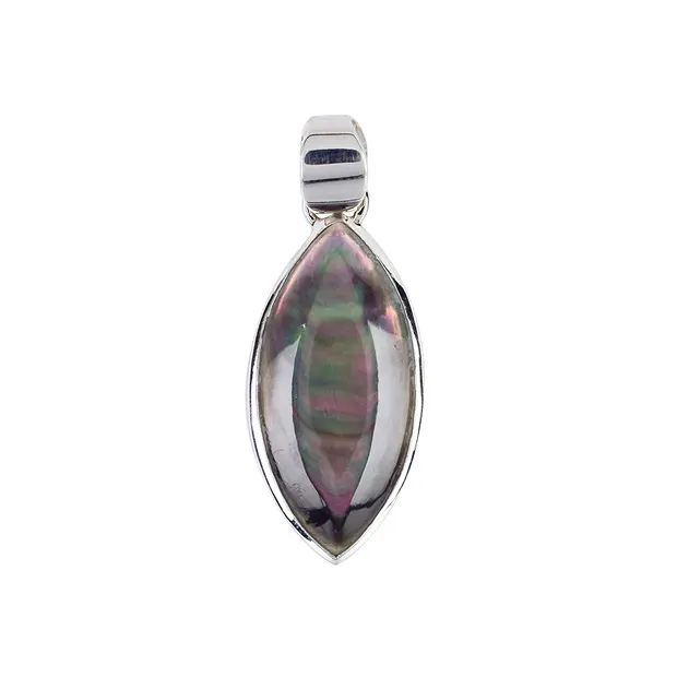 Mother of Pearl (dark) Marquise pendant, 2.7 cm, rhodiniert | Marco Schreier