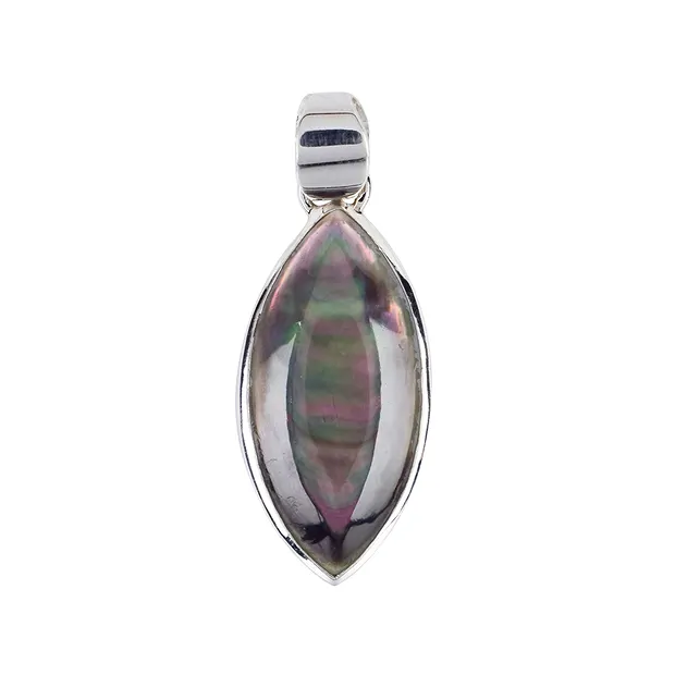 Mother of Pearl (dark) Marquise pendant, 3.5 cm, rhodiniert | Marco Schreier