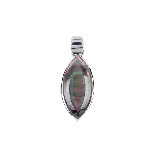 Mother of Pearl (dark) Marquise pendant, 3.5 cm, rhodiniert | Marco Schreier