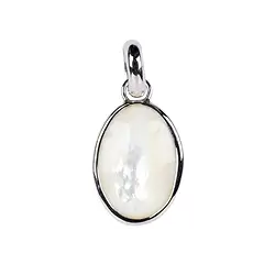 242018210522 Mother of Pearl (light) oval pendant, 2.8 cm, rhodiniert | Marco Schreier