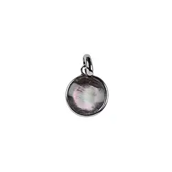 242018210525 Mother of Pearl pendant (dark) round, 2.5 cm, rhodiniert | Marco Schreier