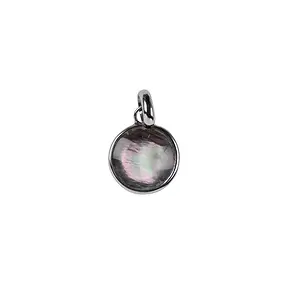 Pendentif nacre (foncée) rond, 2,5cm, rhodié | Marco Schreier
