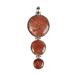 242018220102 Horn coral pendant, round (10 - 21mm), 5.8cm, rhodiniert | Marco Schreier