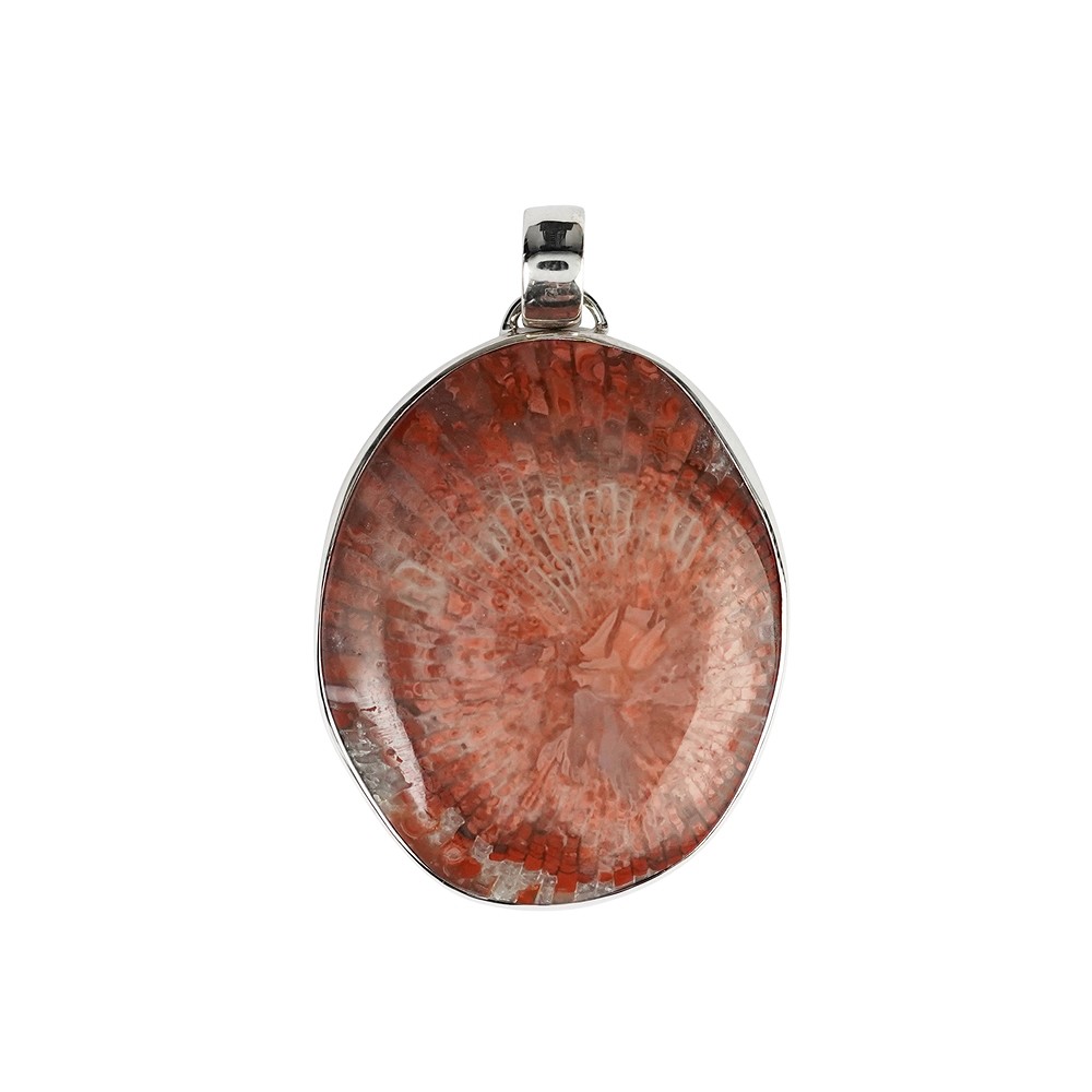 Pendentif corne, ovale (28 x 23mm), 3,8cm, rhodié | Marco Schreier