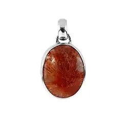 242018220106 Horn coral pendant, oval (11 x 9mm), 2.0cm, rhodiniert | Marco Schreier