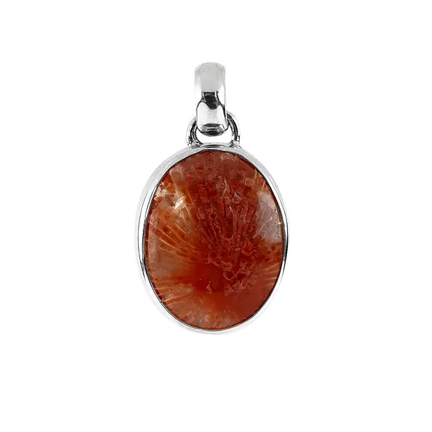 Pendentif corne, ovale (11 x 9mm), 2,0cm, rhodié | Marco Schreier