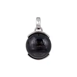 242018220206 Hypersthene pendant, round (14mm), 2.1cm, rhodiniert | Marco Schreier