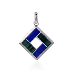 242018220372 Pendant Malachite, Lapis Lazuli rectangles (10 x 4mm), 3.3cm, rhodiniert | Marco Schreier
