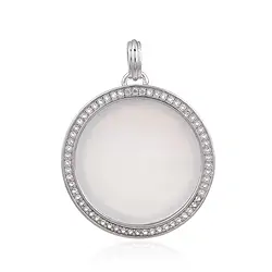 242018230170 Pendant Mother of Pearl (white) round (20mm), 3.1cm, rhodiniert | Marco Schreier
