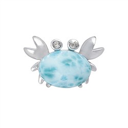 242018230351 Anhänger Larimar, Krabbe, Topas, 2,3cm, rhodiniert | Marco Schreier