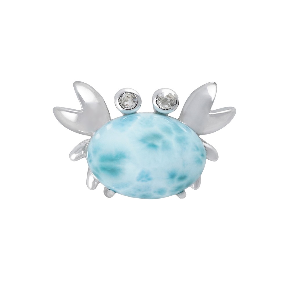 Anhänger Larimar, Krabbe, Topas, 2,3cm, rhodiniert | Marco Schreier