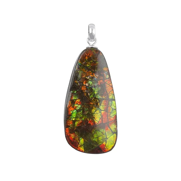 Pendentif Ammolite Freeform, 2,5 - 3,2cm, rhodié | Marco Schreier