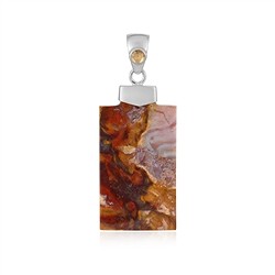 242018240009 Anhänger Jaspis (red scale jasper), Rechteck (40 x 22mm), 5,5cm, platiniert | Marco Schreier