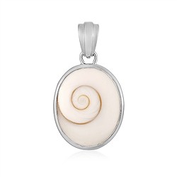 242018240023 Shiva's Eye pendant (22 x 18mm), oval, 3.5cm, rhodiniert | Marco Schreier