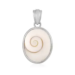 242018240023 Shiva's Eye pendant (22 x 18mm), oval, 3.5cm, rhodiniert | Marco Schreier