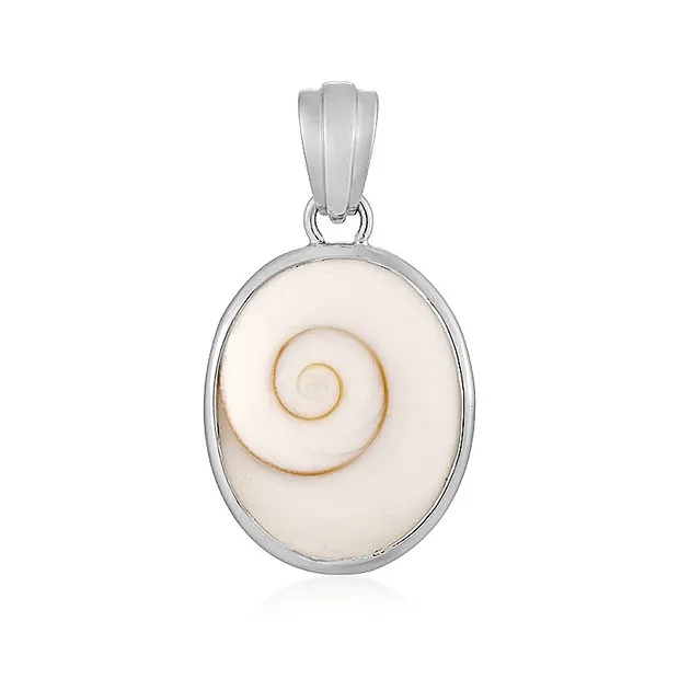 Anhänger Shivas Auge (22 x 18mm), Oval, 3,5cm, rhodiniert | Marco Schreier